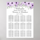 パープルエレガントウォーター色のフローラ結婚ズ ポスター (正面)