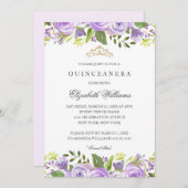 パープルエレガントウォーター色フローラキンセアニェラ 招待状 (正面/裏面)