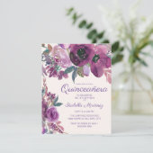 パープルエレガントウォーター色フローラキンセアニラ15日 招待状 (スタンド正面)