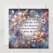 パープルエレガントウォーター色フローラ聖なる書物、 経典イースター シーズンカード (正面)