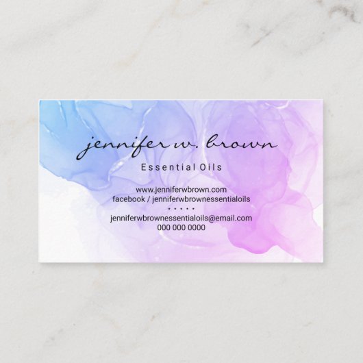 パープルエレガントエッセンシャル油 名刺 (裏面)