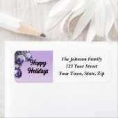 パープルエレガントオーナメントホリデイ ラベル (インサイチュ)