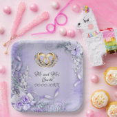 パープルエレガントカスタマイズ結婚可能 ペーパープレート (パーティー)