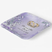 パープルエレガントカスタマイズ結婚可能 ペーパープレート (傾斜あり)