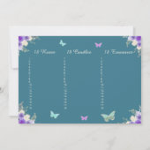 パープルエレガントガウンフローラ18誕生日 招待状 (裏面)