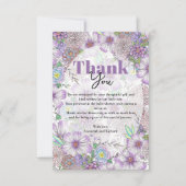パープルエレガントガーデンフラワーズベビーイン開花 サンキューカード (正面)