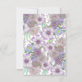 パープルエレガントガーデンフラワーズベビーイン開花 サンキューカード (裏面)