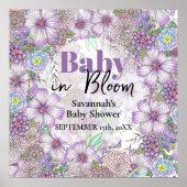 パープルエレガントガーデンフラワーズベビーイン開花 ポスター (正面)