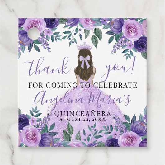 パープルエレガントキンセアニェラありがとう フェイバータグ (正面)