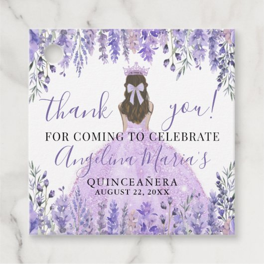 パープルエレガントキンセアニェラありがとう フェイバータグ (正面)