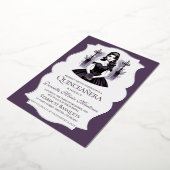 パープルエレガントクインセアニェラガール 箔招待状 (回転した状態)