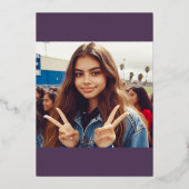 パープルエレガントクインセアニェラガール 箔招待状 (裏面)