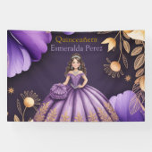 パープルエレガントクインセアニラガールアートウェルカム 横断幕 (横)