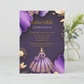 パープルエレガントクインセアニラガールアート 招待状 (スタンド正面)