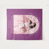 パープルエレガントククラシカル・キンセニェラアーチ写真 タペストリー (正面(横))