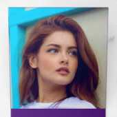 パープルエレガントクラス8写真卒業 三つ折り案内状 (内部最初)