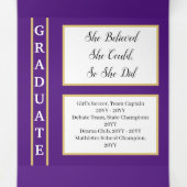 パープルエレガントクラス8写真卒業 三つ折り案内状 (内部中)