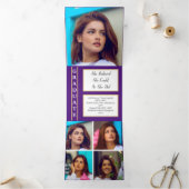 パープルエレガントクラス8写真卒業 三つ折り案内状 (内部)