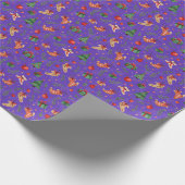 パープルエレガントクリスマスラッピング紙-フェスティバル ラッピングペーパー (角)