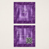 パープルエレガントグリッターとパープルブラシ仕上げメタル (正面&裏面)