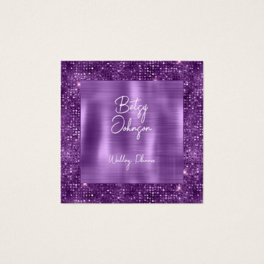 パープルエレガントグリッターとパープルブラシ仕上げメタル (正面)