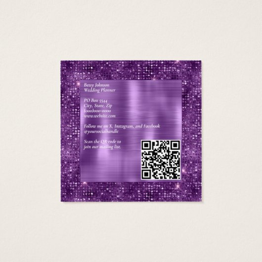 パープルエレガントグリッターとパープルブラシ仕上げメタル (裏面)