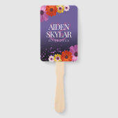 パープルエレガントグリッターの結婚デイジー ハンドファン (正面)