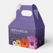 パープルエレガントグリッターの結婚デイジー フェイバーボックス (裏面サイド)