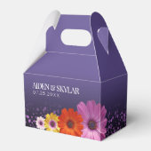パープルエレガントグリッターの結婚デイジー フェイバーボックス (正面サイド)