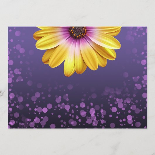 パープルエレガントグリッターの結婚デイジー プログラム (裏面)