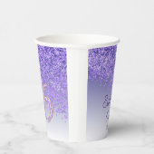パープルエレガントグリッタースウィート16誕生日 紙コップ (右)