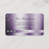 パープルエレガントグリッタースターズきらめくモノグラム 名刺 (裏面)