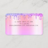 パープルエレガントグリッタードリップルーフ実在エテート 名刺 (裏面)