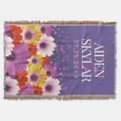 パープルエレガントグリッターニューリュウズのデイジー スローブランケット (正面)