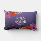 パープルエレガントグリッターニューリュウズのデイジー ランバークッション (裏面)