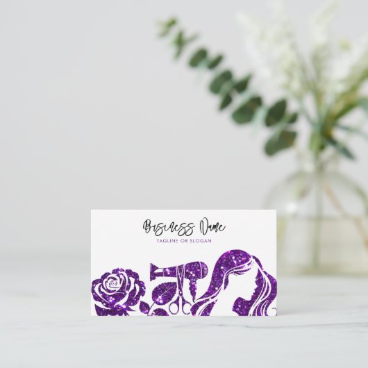 パープルエレガントグリッターフローラ 予約カード (スタンド正面)