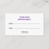 パープルエレガントグリッターフローラ 予約カード (裏面)