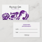 パープルエレガントグリッターフローラ 予約カード (正面/裏面)