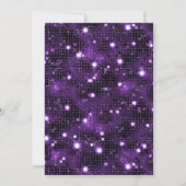 パープルエレガントグリッターヴィンテージフレーム誕生日 招待状 (裏面)