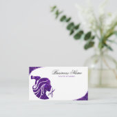 パープルエレガントグリッター女性美容師 予約カード (スタンド正面)