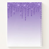 パープルエレガントグリッター祈りの言葉ジャーナルノートブック ノートブック (裏面)