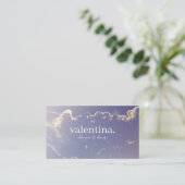 パープルエレガントグリッター金ゴールド美しい&メイクアップアーティスト 名刺 (スタンド正面)