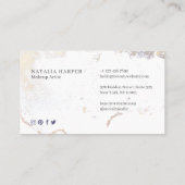 パープルエレガントグリッター金ゴールド美しい&メイクアップアーティスト 名刺 (裏面)