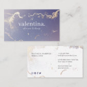 パープルエレガントグリッター金ゴールド美しい&メイクアップアーティスト 名刺 (正面/裏面)