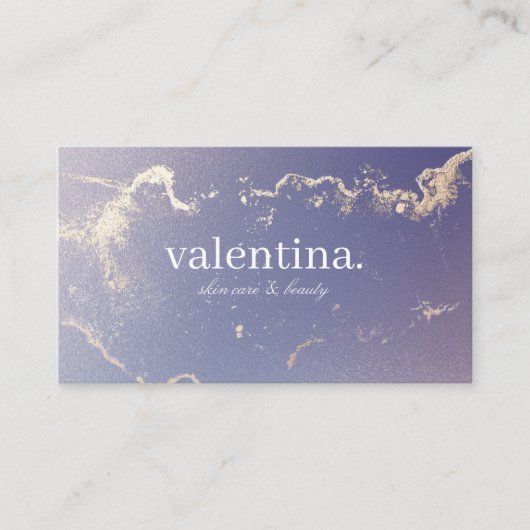 パープルエレガントグリッター金ゴールド美しい&メイクアップアーティスト 名刺 (正面)