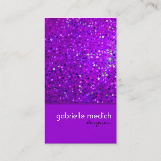パープルエレガントグリッター 名刺 (正面)