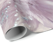 パープルエレガントグレービーズカラフルフローラ羽 ラッピングペーパー (ロールコーナー)