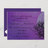 パープルエレガントゴシックNight Posh RSVPポストカード インビテーションポストカード (正面/裏面)