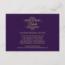 パープルエレガントゴールデン結婚フレームのエンクロージャカード エンクロージャーカード