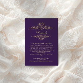 パープルエレガントゴールデン結婚フレームのエンクロージャカード エンクロージャーカード